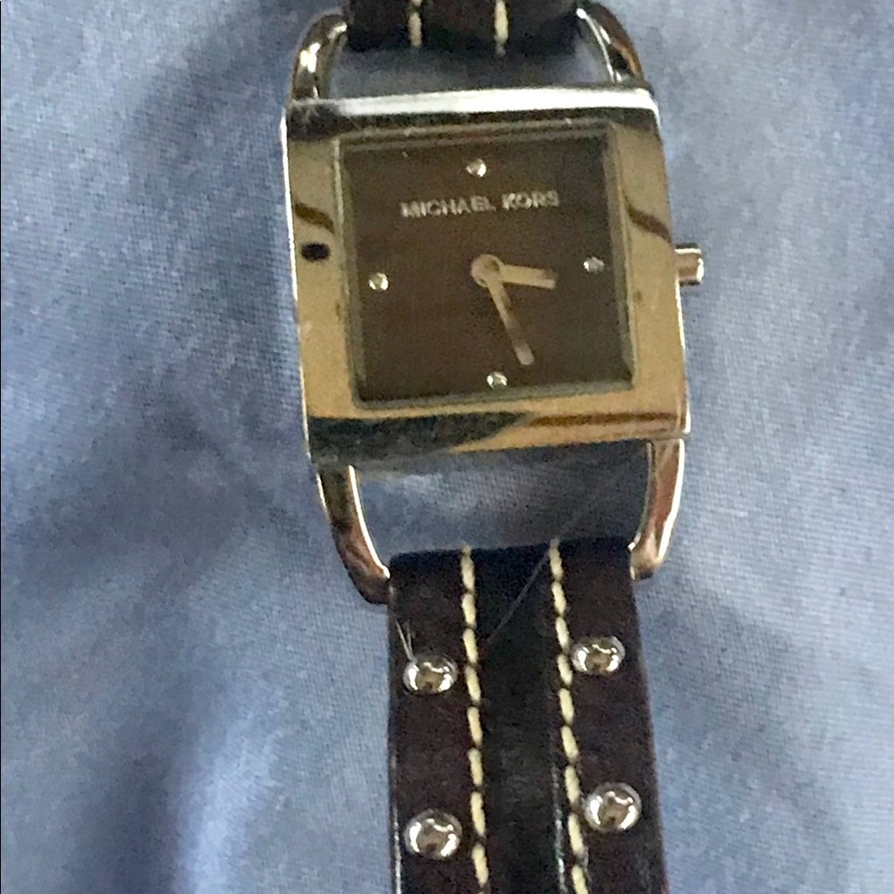 Michael Kors Brown studded leather watch